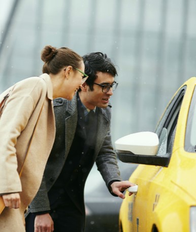 Taxi warten